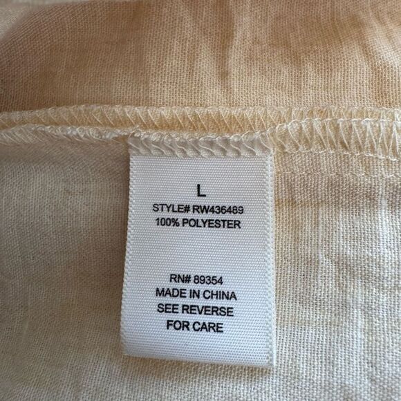 No Comment Linen Love Womens Side Ribbon Slit Hem Wide Leg Easy Pants Size Large - Picture 8 of 8